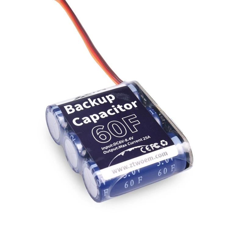 

2PCS Backup Capacitor ZTW Backup Capacitor 60F External Capacitor Pack, Receiver Power Supply
