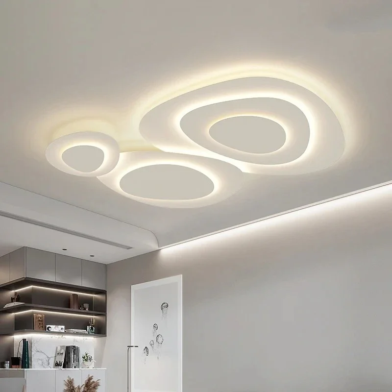 Living Room Ceiling lamp For Bedroom Dining Indoor Lighting Fixtures Milk White Wind Luminaria Home decor led light fixture lamp