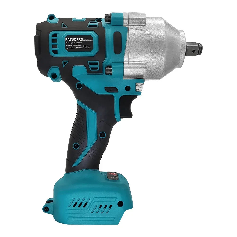 PATUOPRO 1650N.m Brushless Electric Impact Wrench 1/2 Inch Cordless Wrench Variable Speed Power Tool For Makita 18V Battery