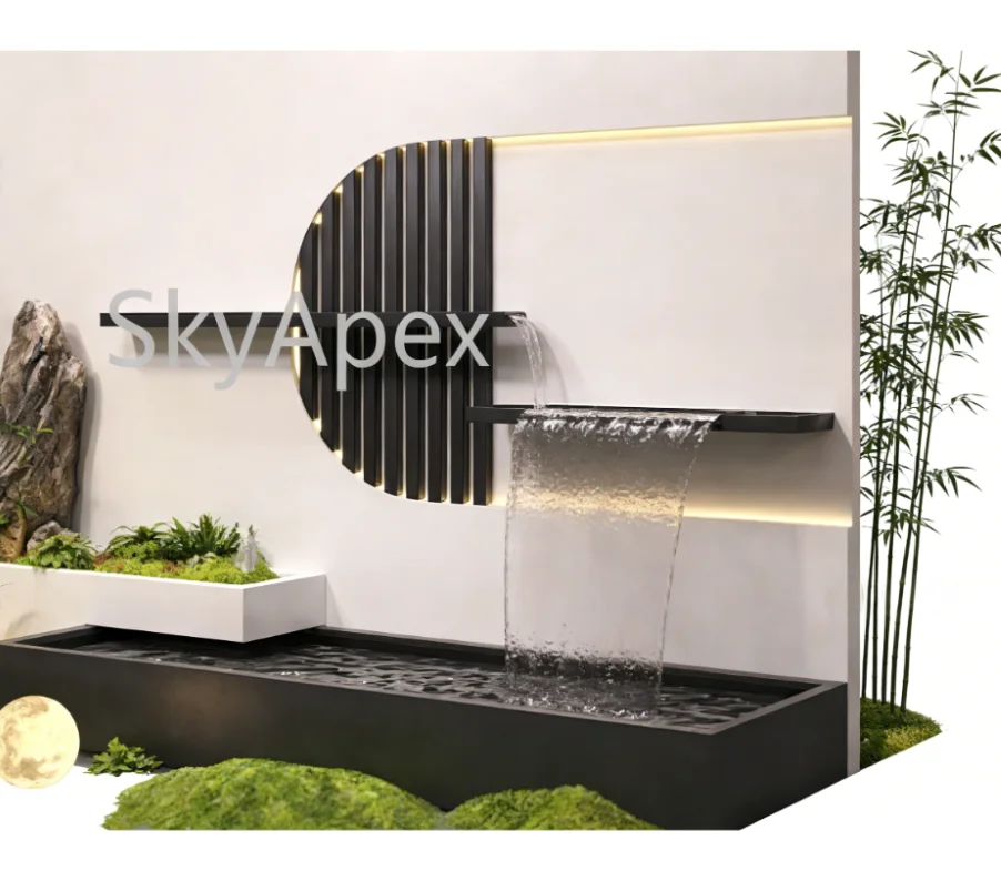 Outdoor Stainless Steel Water Curtain Wall - Flowing  Water Landscape  Ornament for Courtyard Fish Pond Garden Villa Landscaping