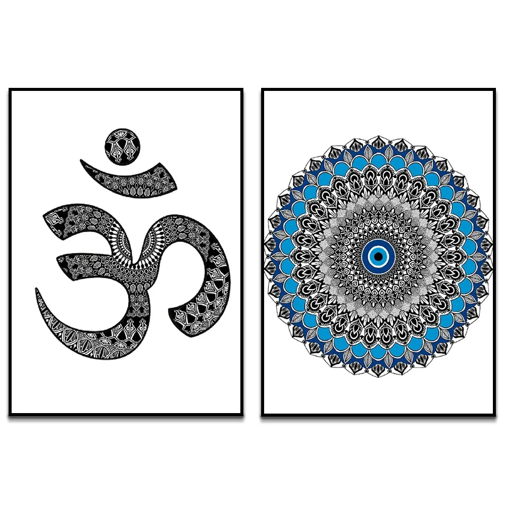 Turkish Eye Mandala Turkish Eye Nazar Boncuk Poster Sacred Geometry-Mandala Yoga Spirituality Poster Decoration