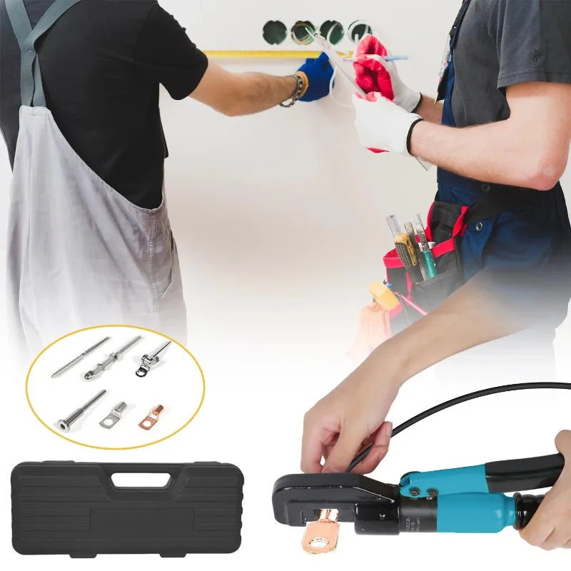 Manual Hydraulic Crimping Tool 8T Cable Wire Lug Crimping Plier 4 6 10 16 25 35 50 70mm Dies HighVoltage Terminal Hex Pliers Kit