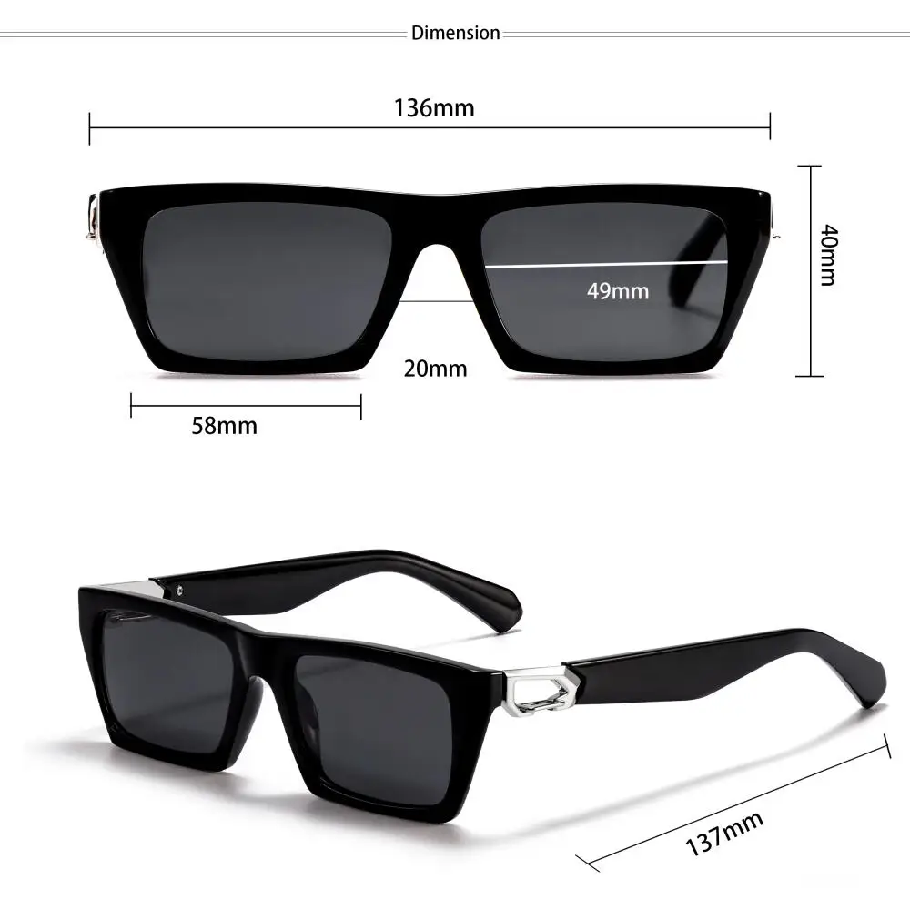 CATERSIDE الرجال النظارات الشمسية البصرية عالية الجودة مستطيلة عدسة وصفة طبية نظارات المرأة هدية مخصصة Suneyeglass UV400