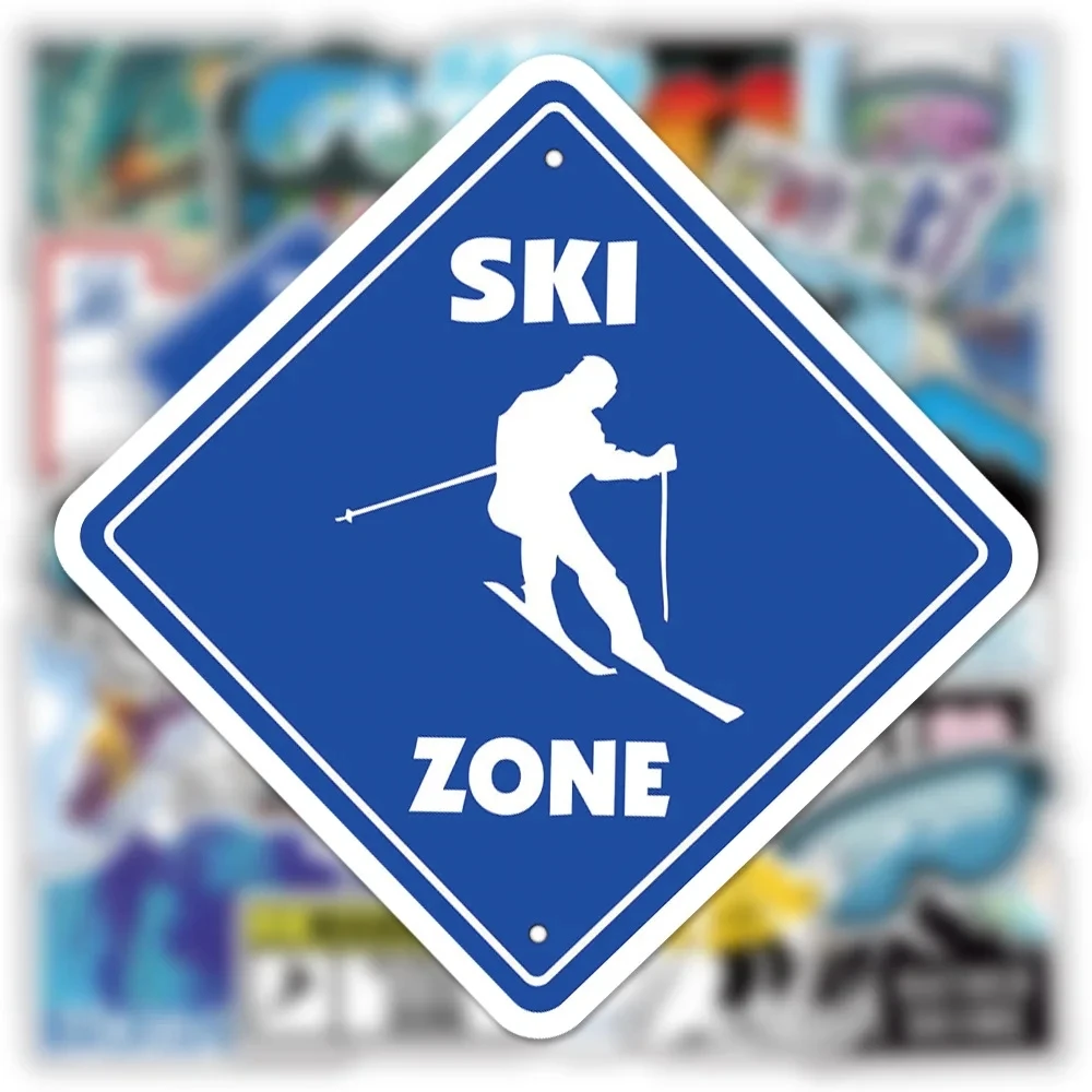 10/30/50pcs Cool Skiing Snow Mountain Stickers Fridge Suitcase Car Laptop Snowboard Graffiti Extreme Sport Ski Vinyl Decals