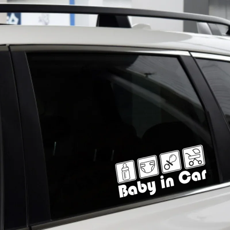 Infant Safety Warning Sticker 1PC 2D Flat Matte Vinyl Decal Waterproof UV Resistant Removable Car Window Auto Decor