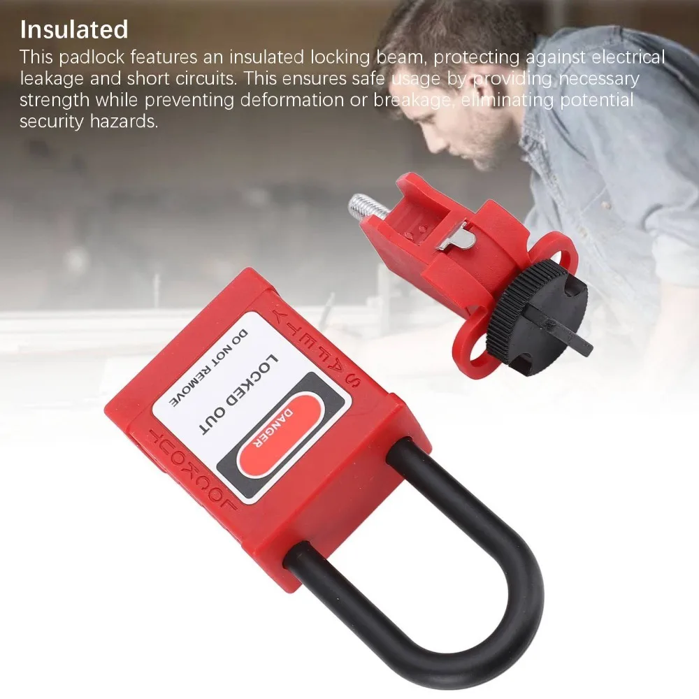 Safety Insulated Lockout Tagout Padlock Durable Anti Loss Circuit Breaker Lockout Device Electrical Lockout Tagout Kit Outdoor