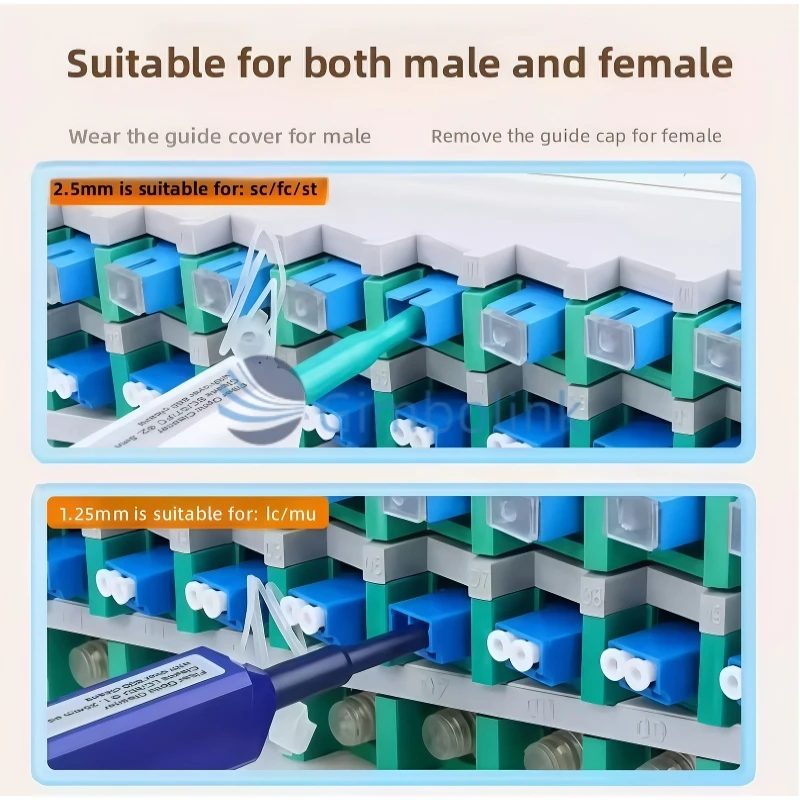 قلم تنظيف الألياف البصرية LC/MU 1.25 مللي متر تنظيف بنقرة واحدة SC/FC/ST 2.5 مللي متر أدوات تنظيف الألياف منظف موصل الألياف البصرية
