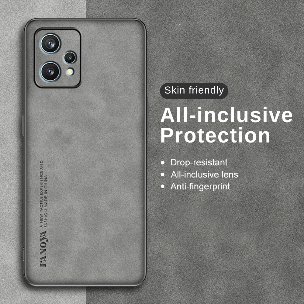 For Realme 9 Pro Plus 5G Lambskin Leather Soft TPU Frame Phone Cover Realmi 9 Pro 5G Realme 9i 4G Camera Protect Fundas Realme9