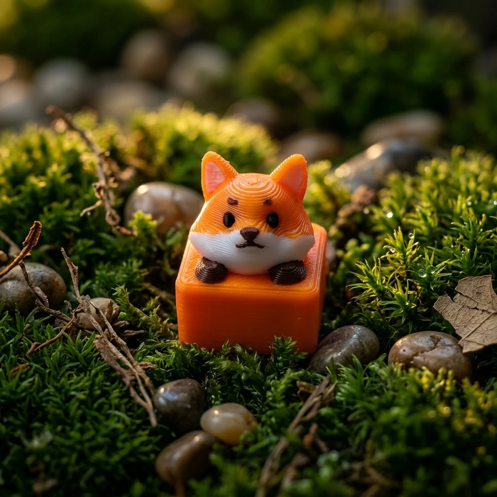 Call Fox! Fox shape key cap, creative mechanical keyboard decoration