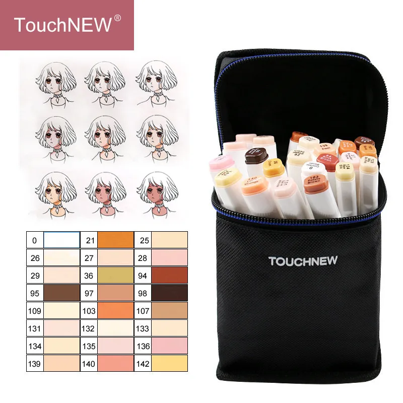 

1 Skin Color Marker Tones Set Art Markers Pen Artist Dual Headed Alcohol Based Manga Brush Pen for Coloring
