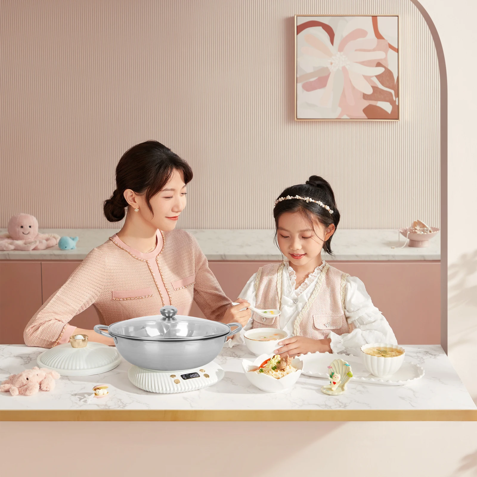 

1Set Dual Compartment Hot Pot Stainless Steel Thickened Two Flavor Cooking Pot Household Kitchen Supply