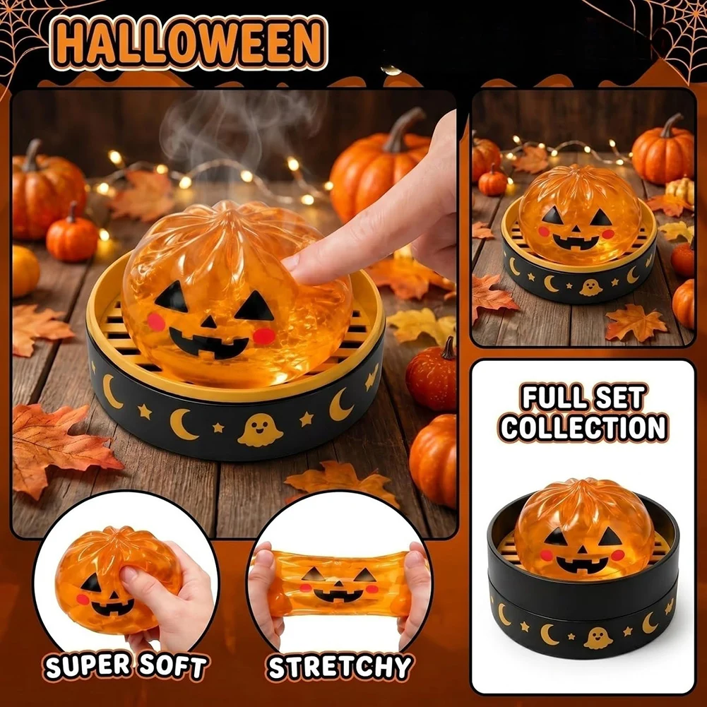 Halloween Dumplings Squishies Mysterys Box Cute-Spooky Slow-Rising Squeeze Toy Seasonal Decor Stress Relief For Kids Adults