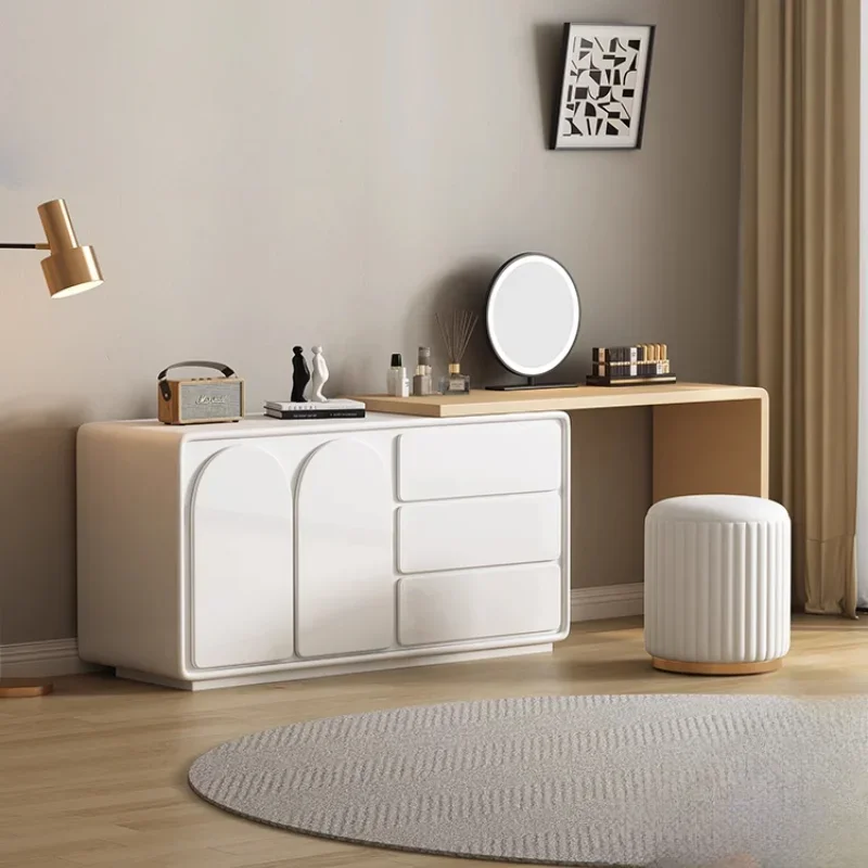 

Modern Luxury Dressing Table Bedroom Girls Storage Stool Dressing Table Sets Mirror Luxury Tocador Maquillaje Salon Furniture