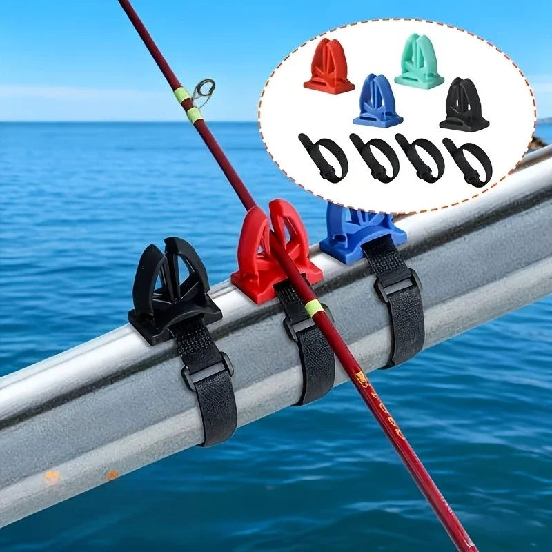 1Pc Portable Fishing Rod Bracket, Adjustable Strap Quick Mount Holder for Bridge & Boat Fishing