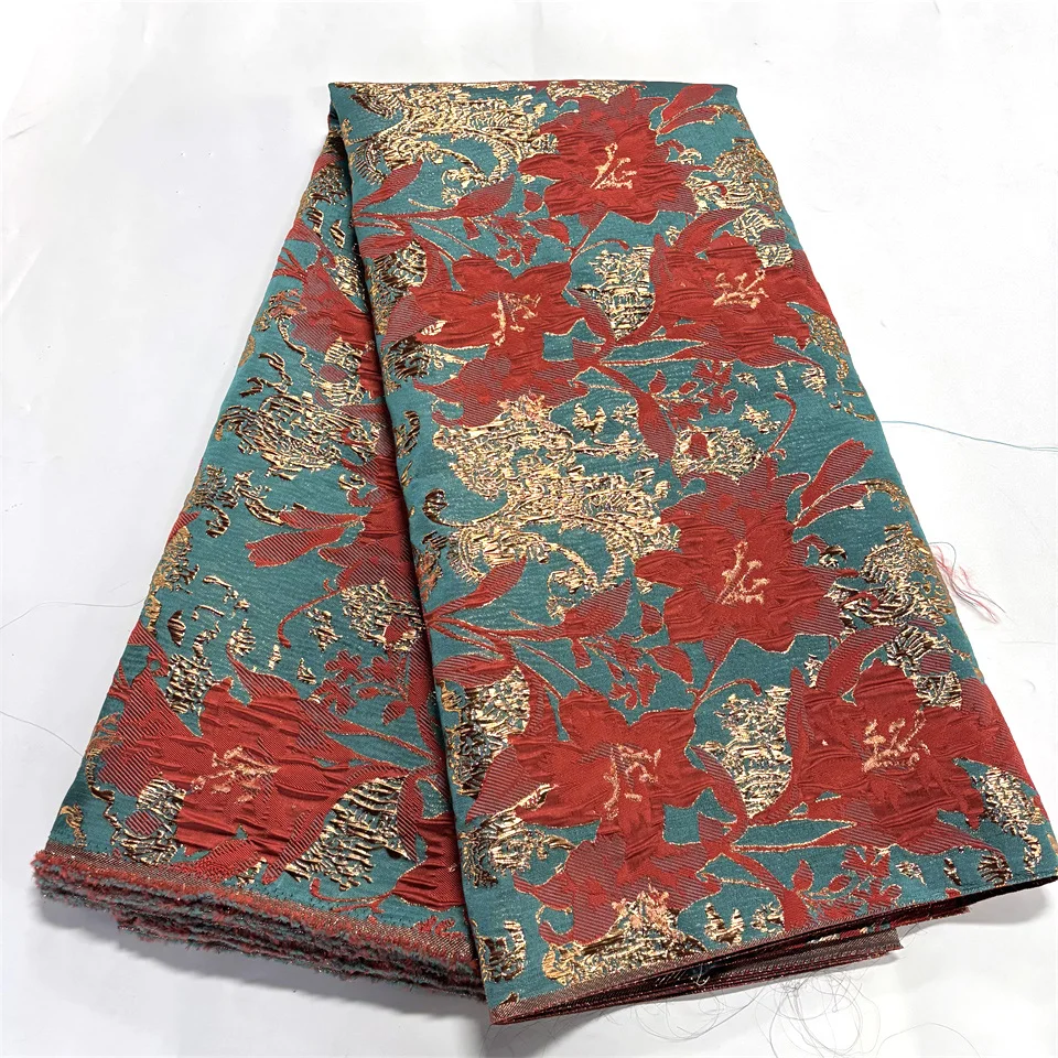 

Африканское жаккардовое кружево 2026: Новейшая французская вышитая нигерийская ткань брокад для пошива праздничных платьев HJ6416