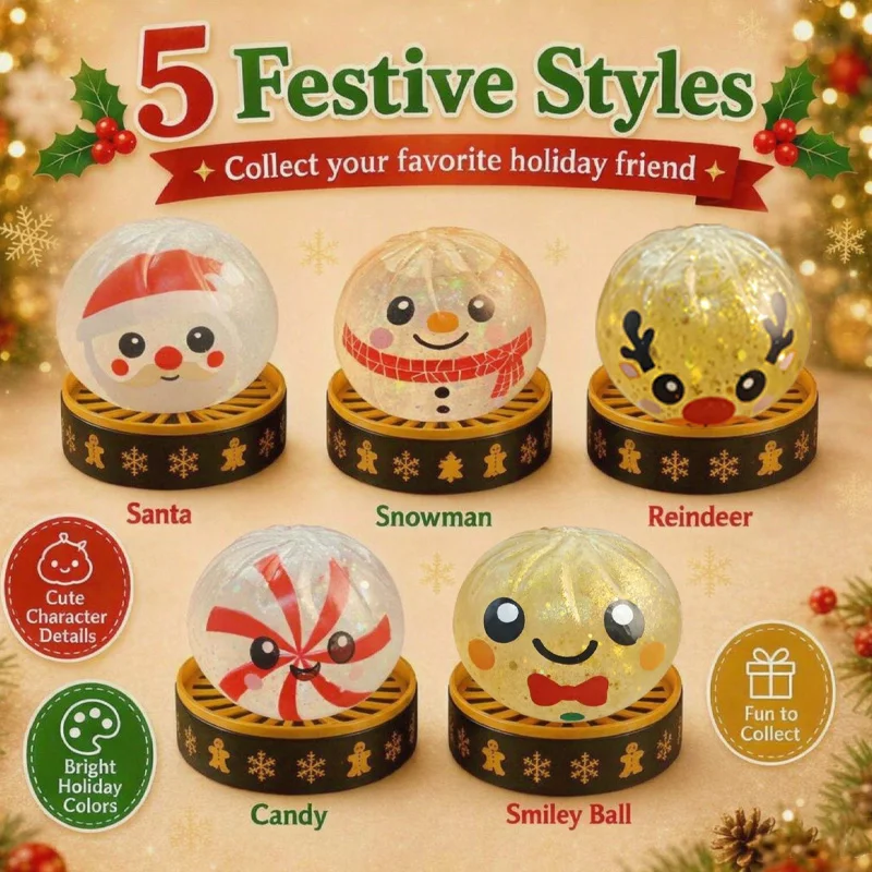 2026 Weihnachtsthemen-Quetschball: Niedlicher Brötchen-Squishy mit langsamem Rückstand zur Stresslinderung, Weihnachtsfigur, Geschenk – Detail 7