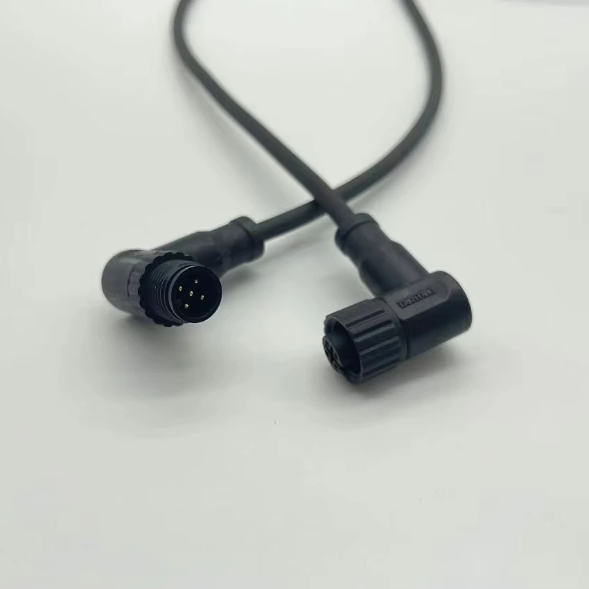 M12 Male Female Un- Angled Connector Cable 2 3 4 5 8 12 17 Pin M12 Waterproof Sensor Cable Connector