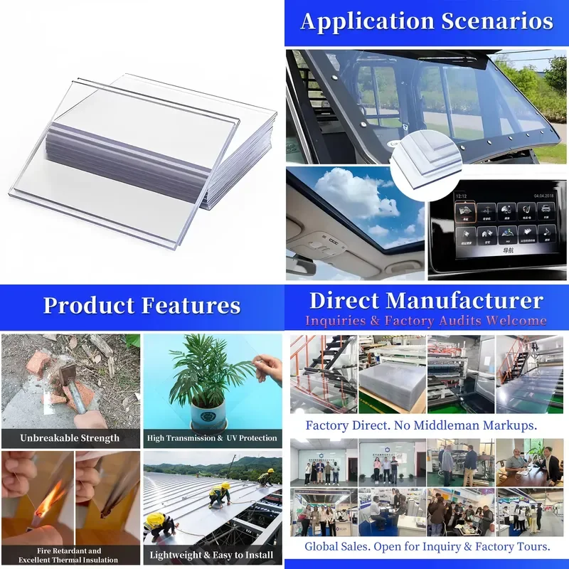 Custom Parking Lot Awning Canopy Transparent Plastic Polycarbonate Roof Cover