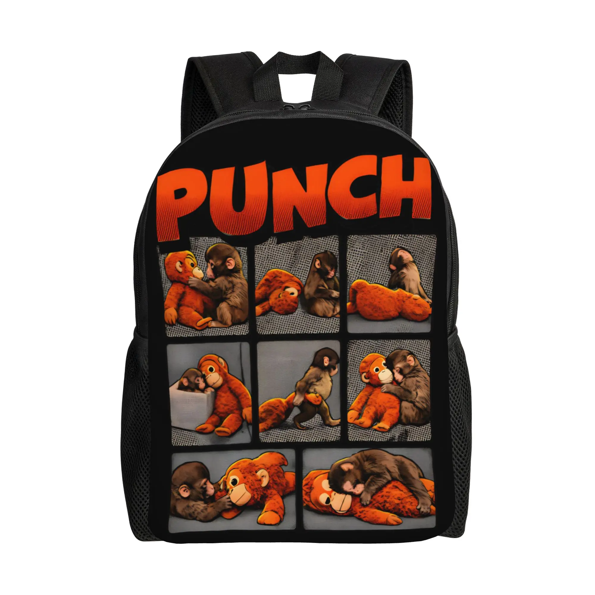 

Punch Monkey Cute Backpack for Men Women Cool High School Hiking Travel Daypack Laptop Computer Canvas Bags Outdoor