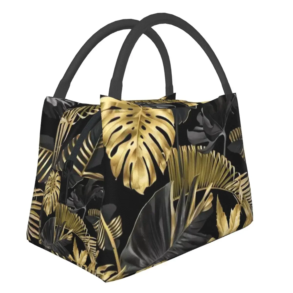 NOISYDESIGNS Hawaiian Portable Cooler Handbag Tote Lunch Bag Tropical Palm Leaves Print Lunch Bento Pouch Container Food Bags