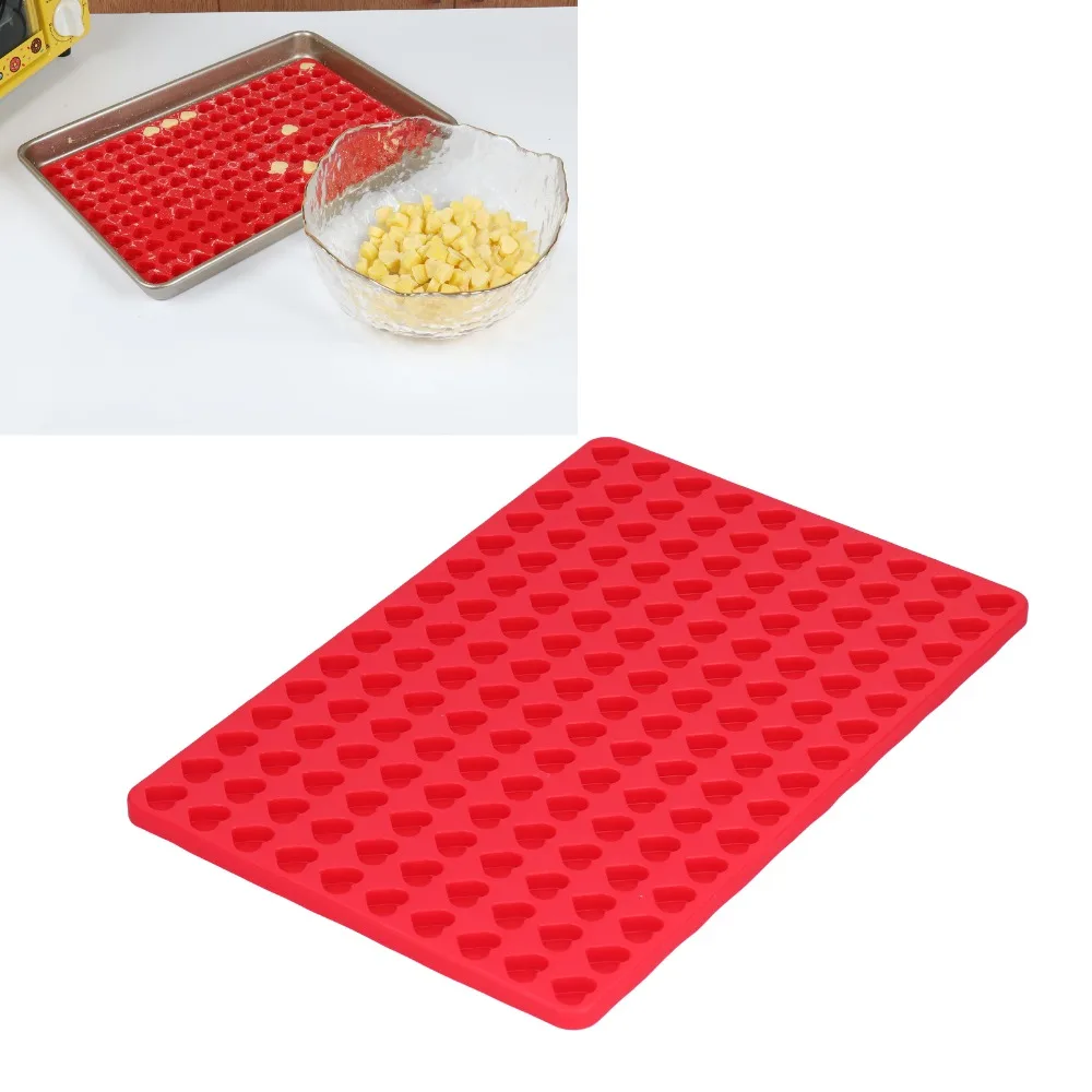 Silicone Silicone Mold Heart Shape High Temperature Tough Candy Chocolate Mold Freeze Dry Available Red Heart Shape Mold
