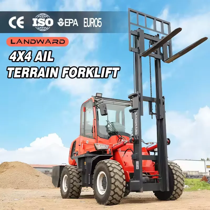 Free Shipping Four Wheel Drive Rough Terrain Forklift 3.5 Ton Farm Outdoor Off-road Forklift 3ton New Diesel Forklift Customized