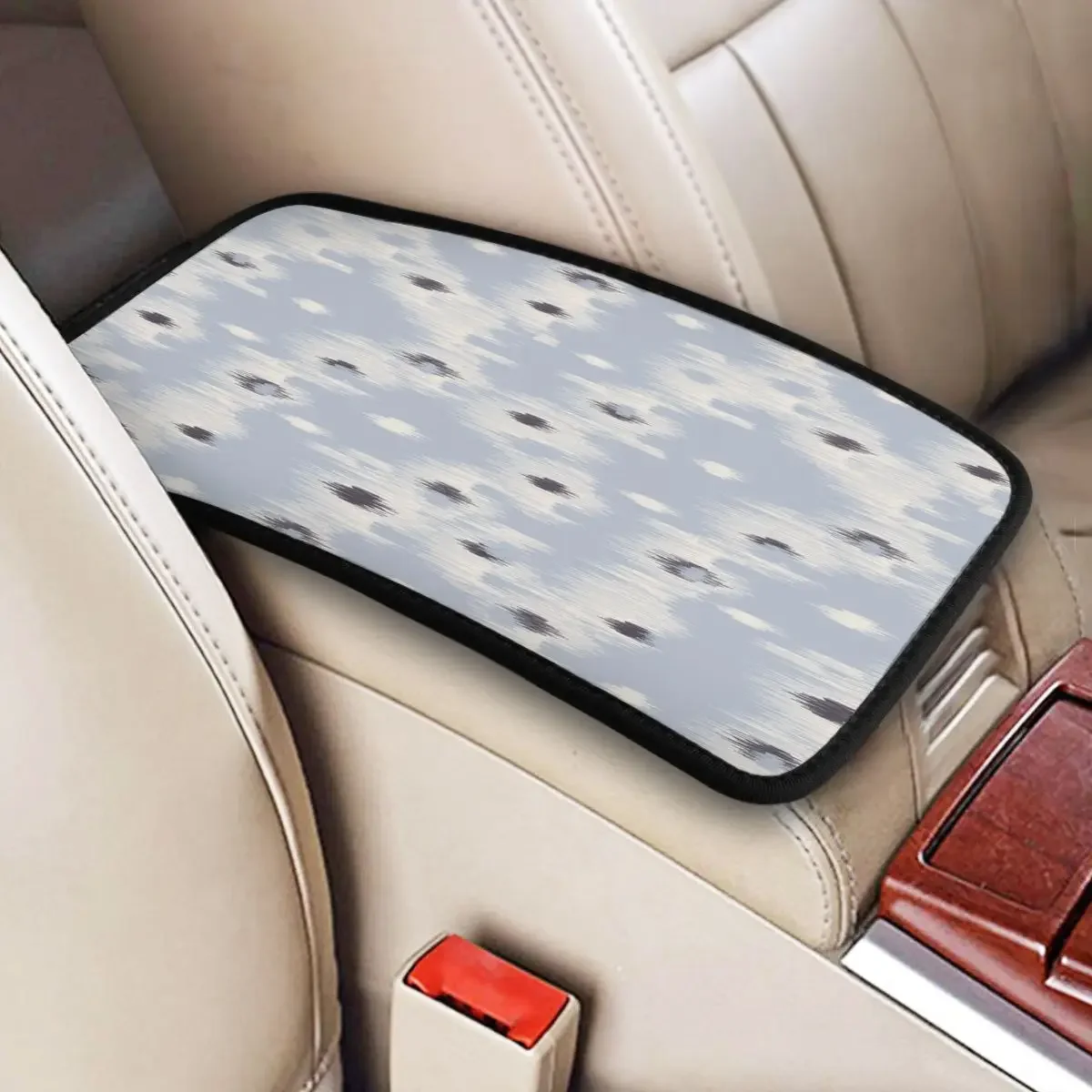 Bohemian Car Armrest Cover Mat Ikat Geometric Universal Center Console Protective Cushion Pad Four Seasons Car Accessories