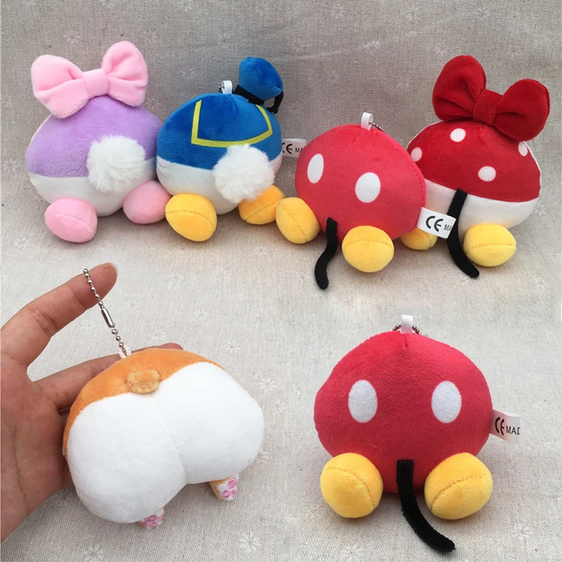 Cartoon Mouse peluche portachiavi per chiavi auto anello Kawaii Cute Doggy glutei portachiavi accessori giocattoli adulti regali per bambini