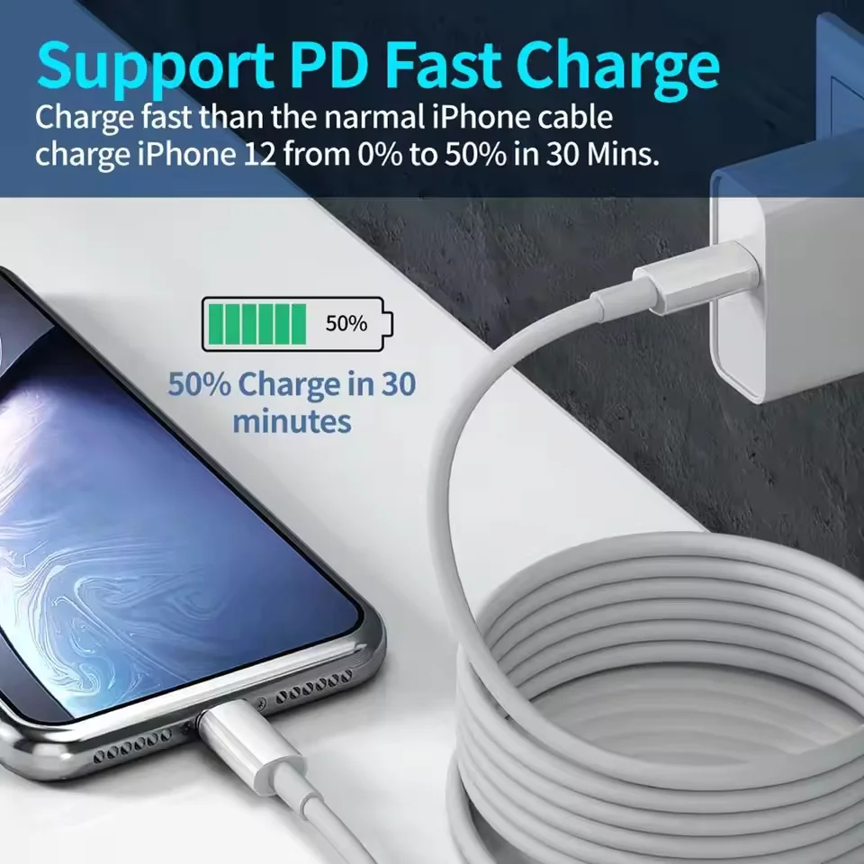 10 Stück PD 35W USB-Ladekabel für iPhone 14 8 7 6S Plus 13 12 Pro XS Max XR SE Schnellladekabel Datensynchronisationskabel 1m 1,5m 2m – Detail 3
