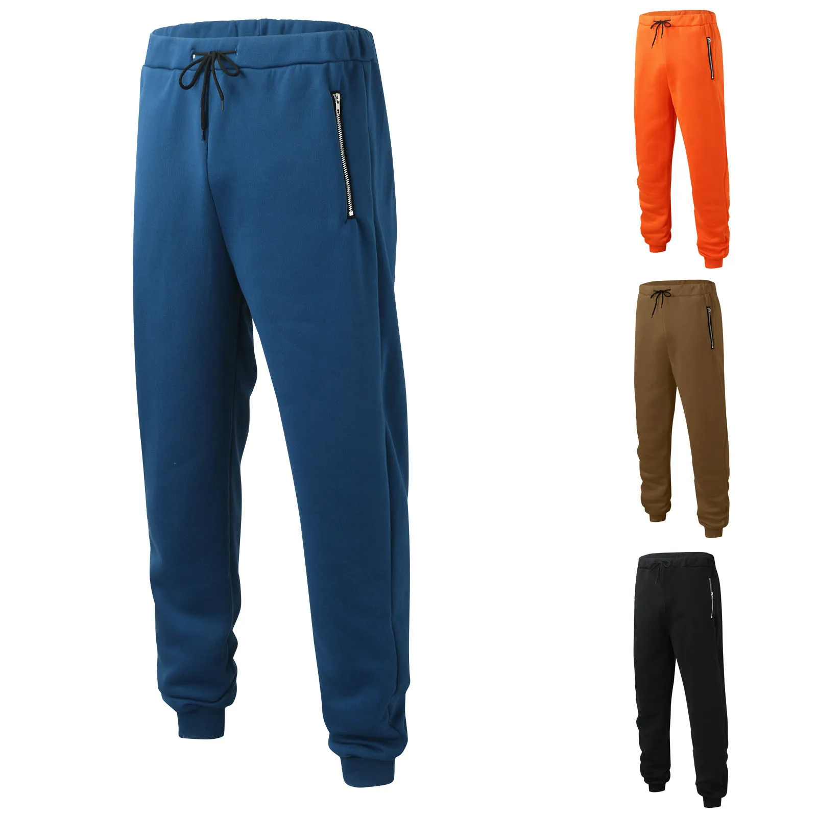 

Male Warm Men Casual Pants Solid Color Pocket Drawstring Man Trousers Y2k Clothes Gym Work Pantalones Baggy Sweatpants Wear