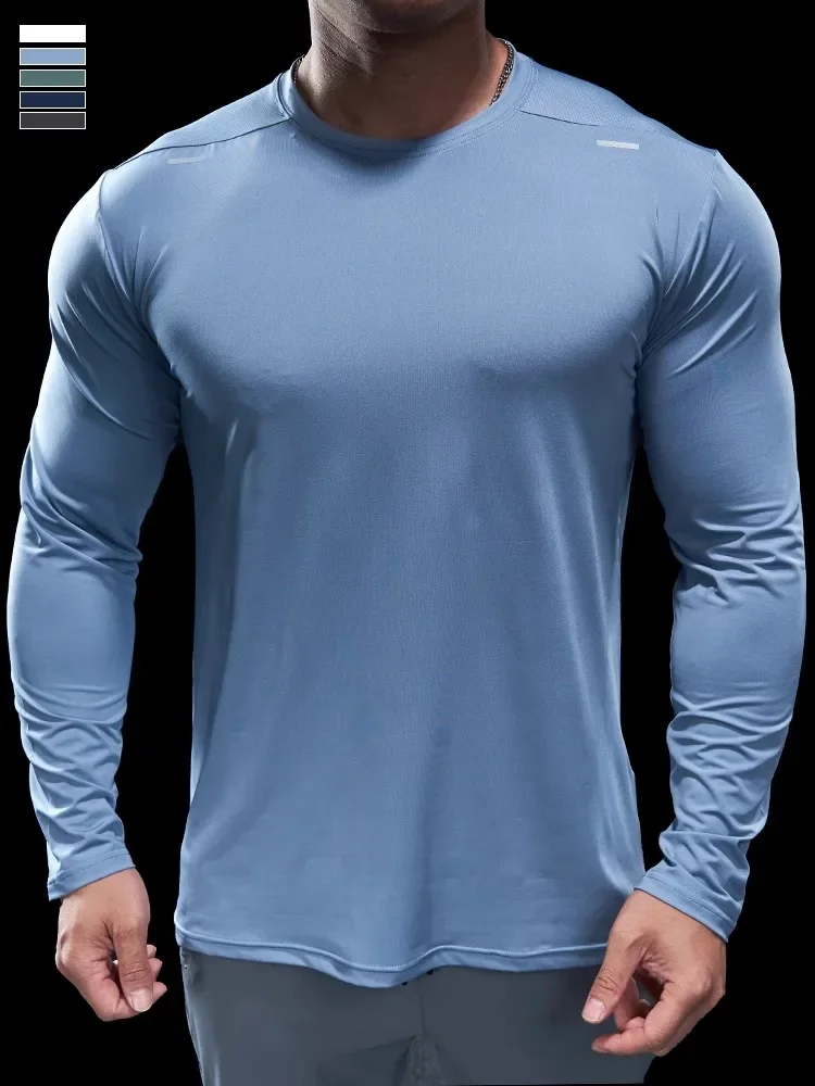 T-shirt à manches longues à séchage rapide pour hommes, vêtements de sport décontractés, mince, spécial, salle de sport, fitness, course à pied, style masculin, printemps