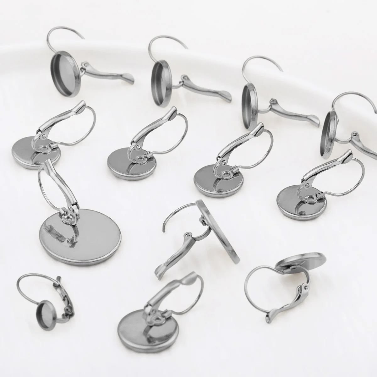 6-25mm 10pcs Stainless Steel French Style Welded Disc Steel Color  For jewelry making handmade DIY connectors adapters for stud