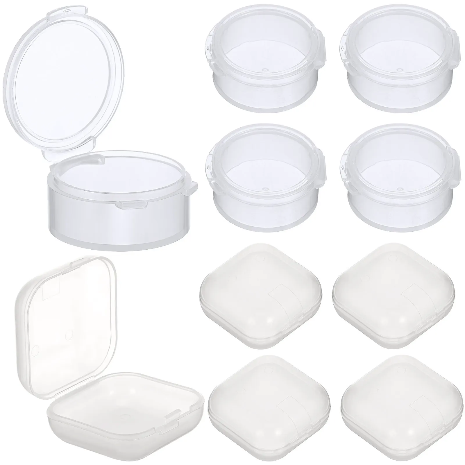 

20Pcs Case Clear Mini Jewelry Organizer Storage Box Compact Bead Container Small Pill Organizer Travel Box