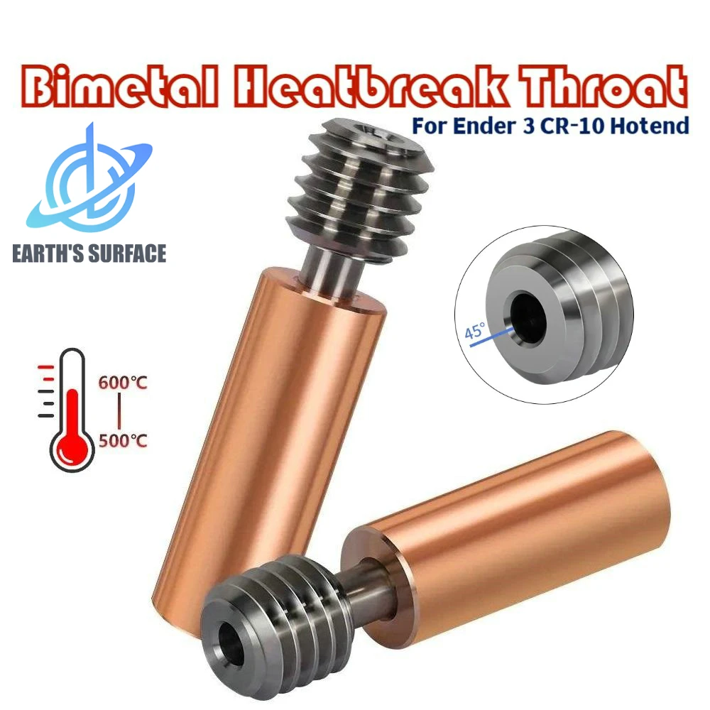 3D Printer Parts CR10 Bi-metal Throat Upgradation Heatbreak Bimetal Throat Titanium Alloy 1.75mm For Ender 3 CR-10 Hotend Parts