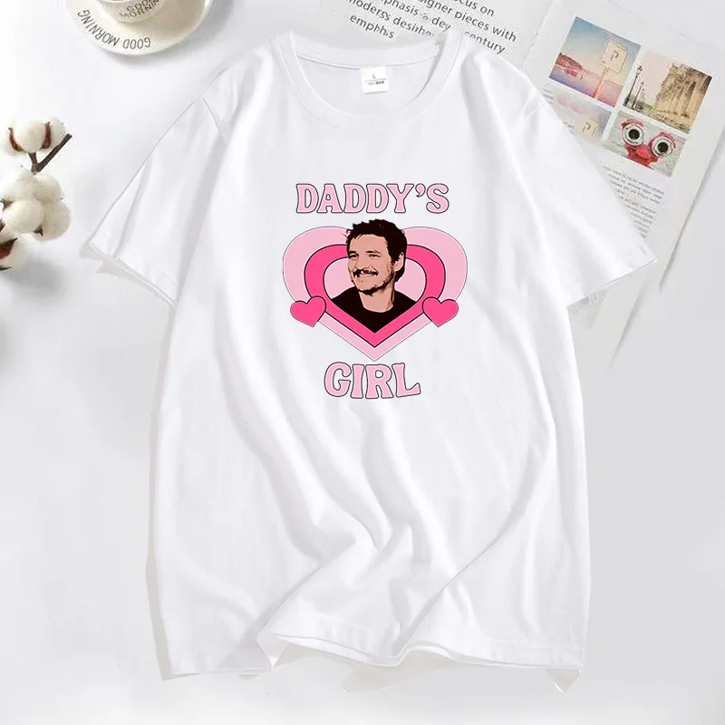 Actor Pedro Pascal Bundle T Shirt Fashion Woman Daddy's Little Girl Women Streetwear Summer Tee Girl Streetwear Clothing Tops