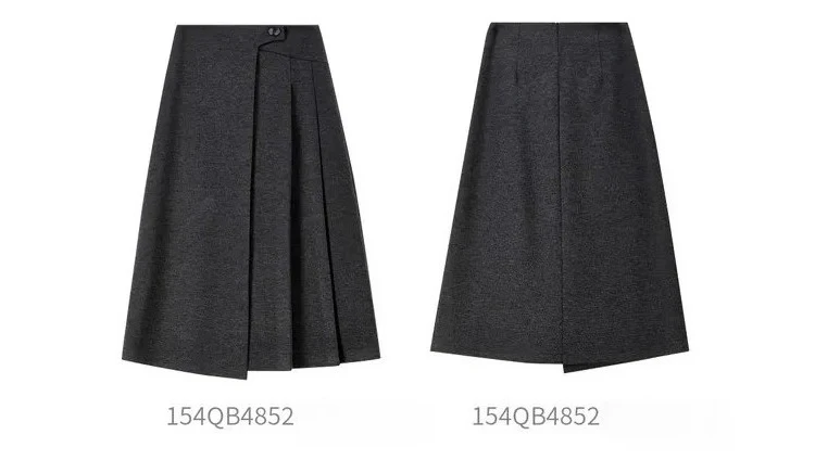 SENTUBILA Damen-Plisseerock aus Wollmischung 2026, hochtaillierter A-Linien-Midirock, eleganter, einfarbiger Winterrock für Damen im Büro 154QP5742 – Detail 40