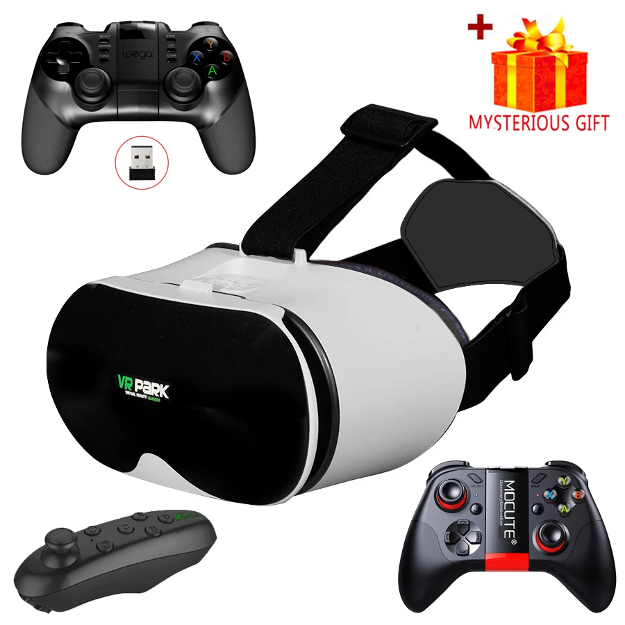 Virtual Reality Goggles Helmet Headset 3D VR Glasses Smartphone Smart Phone Controller Cell Mobile Lenses Device Video Game Viar