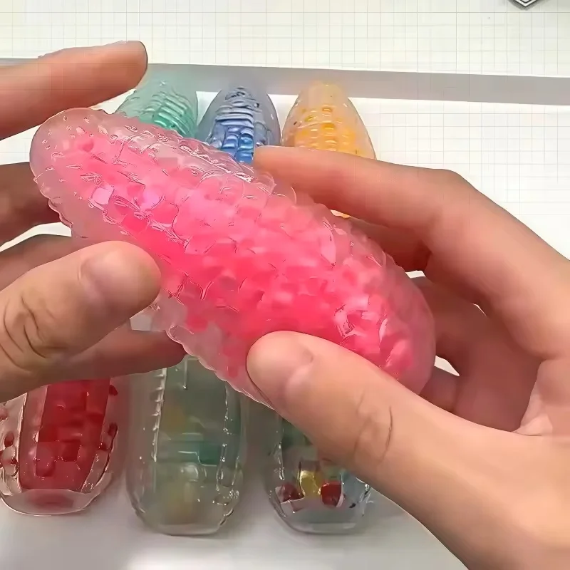 1Pc Mini Colored Crystal Simulation Super Soft Corn Decoration Slow Rebound Portable Decompression Toy Gift