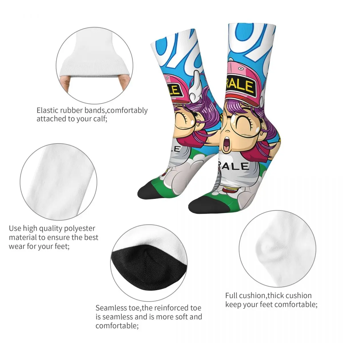 Winter Warm Fashion Women Men Cartoon Dr. Slump Cute Socks Arale Norimaki Sweat Absorbing Crew Socks