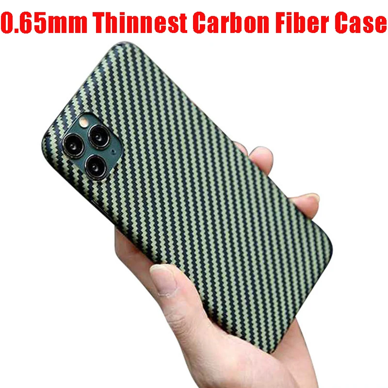 

30pcs Pure Carbon Fiber Lens Protection Phone Case for iPhone 12 11 Pro Max 12 Mini Ultra Thin Carbon Fiber Hard Cover Cases