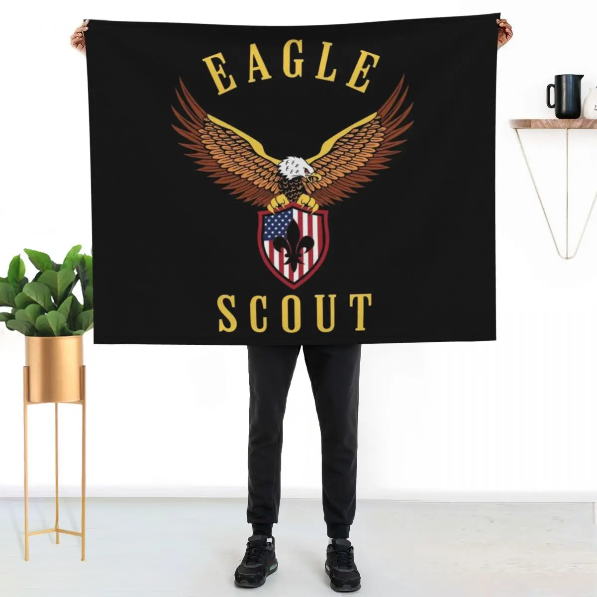 American Eagle Scout Throw Blanket couch cozy soft plush fuzzy picnic outdoor blanket