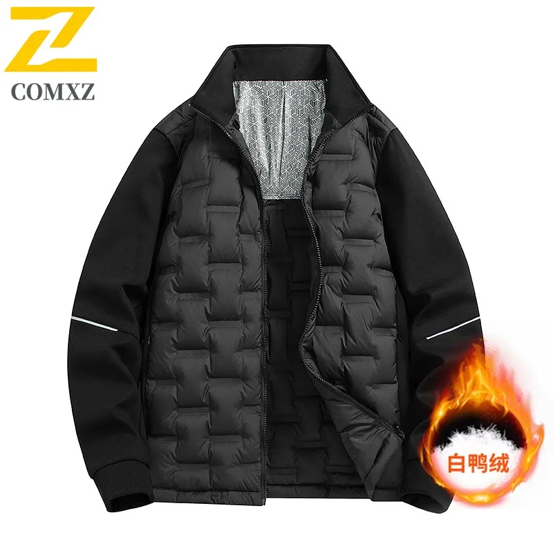COMXZ الرجال سترة مبطنة بالقطن العصرية الدافئة خفيفة الوزن يندبروف ثلجي المشي لمسافات طويلة سترة مبطنة اليومية عالية الجودة الشتاء سترة