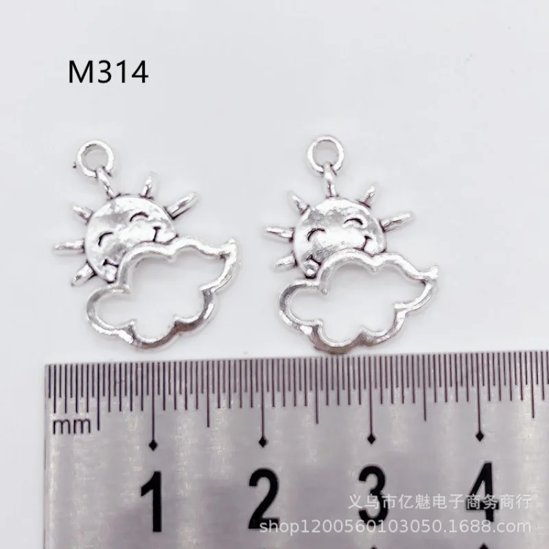 Factory Direct Sales 100Pieces 16*21mm Ornament Sun Clouds dCreative Necklace Earrings Clothing Bag Pendant