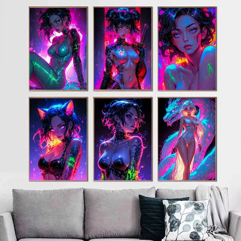 5D DIY Diamond Painting Kit Sexy Hot Girl Pop Art Anime Full Drill Rhinestone Mosaic Wall Decor Craft Kit Home Gift