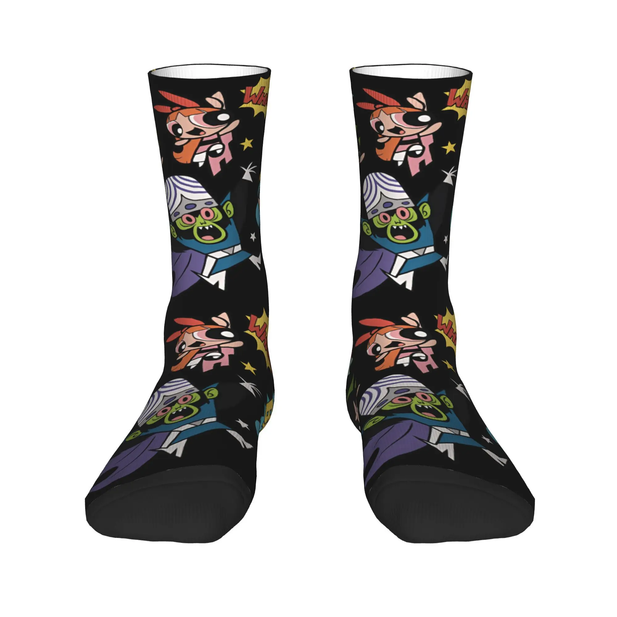Powerpuffs Girls ถุงเท้าป้องกันการลื่นไถลถุงน่องผู้หญิงผู้ชาย Medium Soft ถุงเท้าขี่จักรยานฤดูหนาว Leisure Design ถุงเท้า
