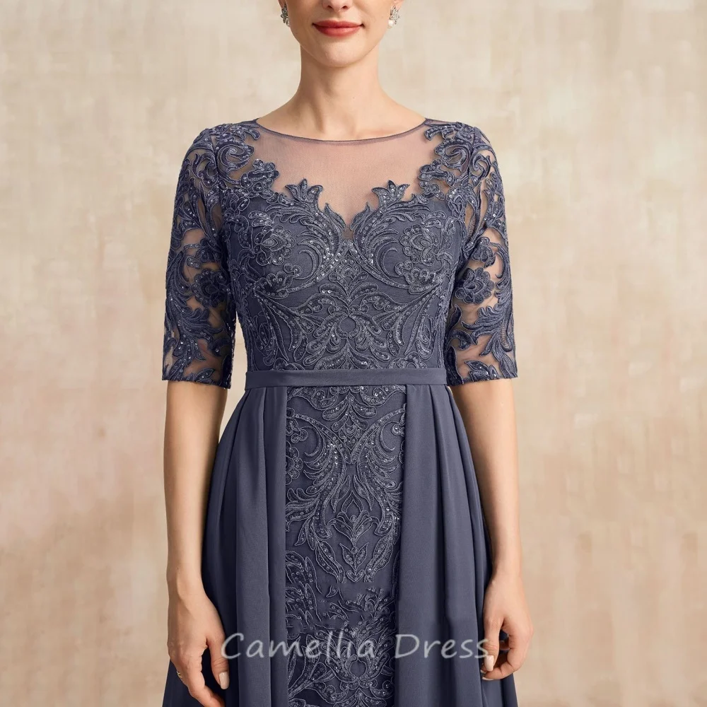 

Mother of the Bride Dresses Lace Mermaid Customized Wedding Party Gown Detachable Train Sequined Dress فساتين سهرة