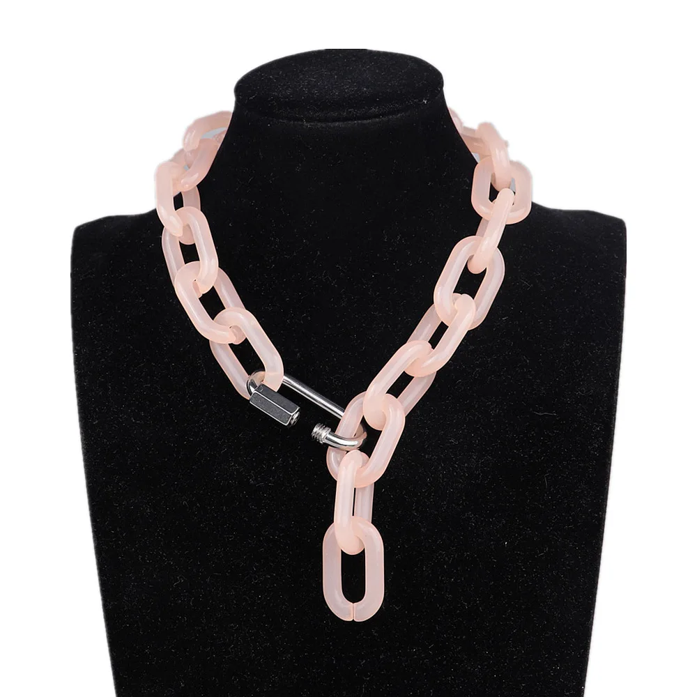 Fishsheep Acrylic Chain Necklace Transparent 4