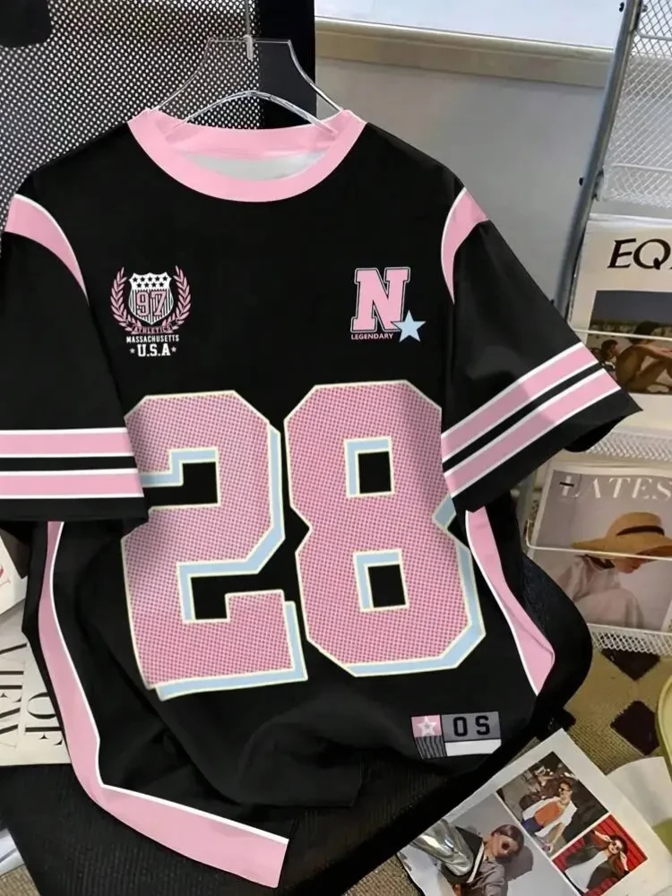 2025 صيف جديد مانفينيتي دوومو الأمريكية شارع لهب جيرسي العناصر الرقمية ثلاثية الأبعاد الطباعة التجفيف السريع تي شيرت رجالي.