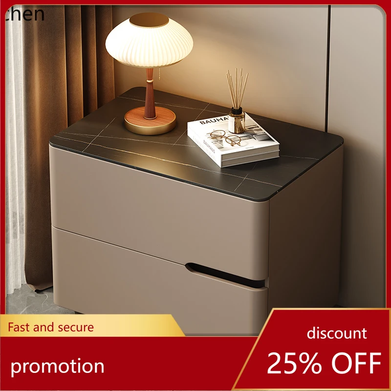 

HT simple solid wood bedside table new bedroom high-end minimalist bedside storage cabinet