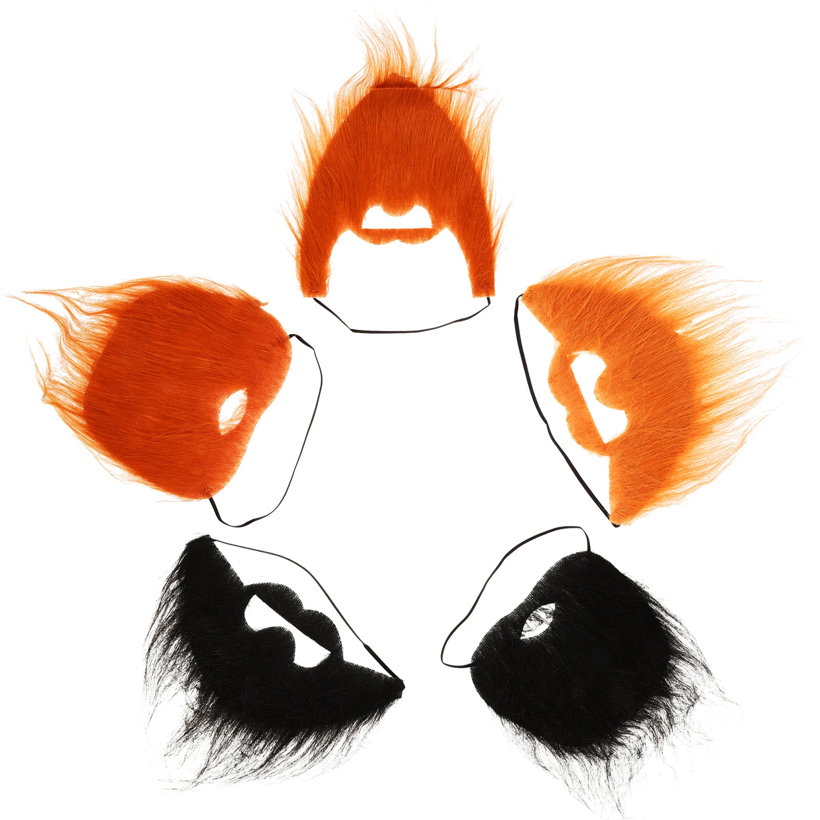

5pcs Realistic Self-Adhesive Fake Beards Mustache Props For Halloween Party Cosplay Costume Facial Hair Accessory Halloween Fake